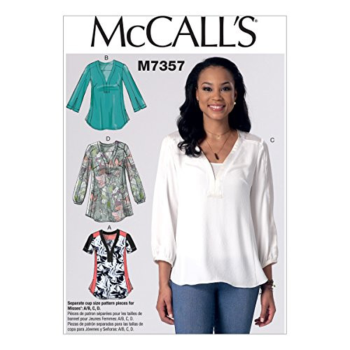 McCall s Patterns M7357E50 M7357 Misses  Banded Tops with Yoke  Size E5  14 16 18 20 22
