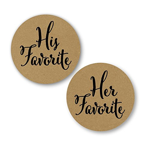 His Favorite   Her Favorite Wedding Stickers  Choose Your Colors  Wedding Favor Stickers  376 KR BK