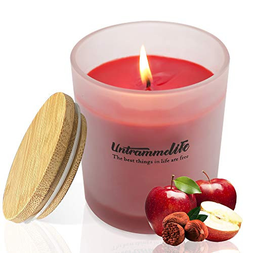 Untrammelife Scented Candles for Home Hand Poured Soy Candle Long Lasting Burning Highly Scented Jar Candle 8oz 45 Hour Burning for Stress Relief Apple Laurel