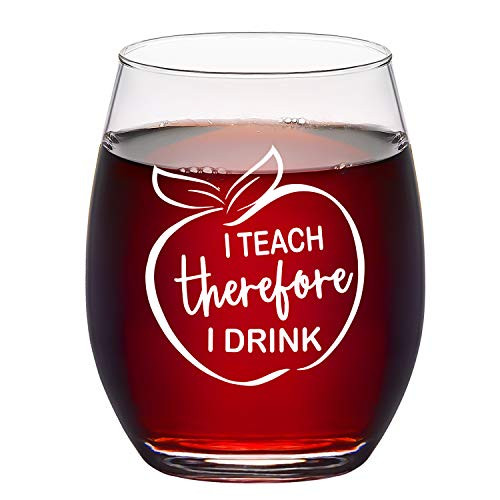 Teacher Wine Glass I Teach Therefore I Drink Stemless Wine Glass Teacher Wine Glass for Teachers Professor Teacher Appreciation Assistant Teachers Day Birthday Teacher Wine Glass I Teach Therefore I Drink Stemless Wine Glass Teacher Wine Glass for Teachers Professor Teacher Appreciation Assistant Teachers Day Birthday