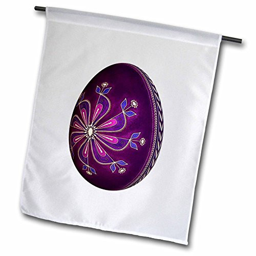 3dRose fl 43239 1 Dyed Purple Pysanky Easter Egg Garden Flag  12 by 18 Inch