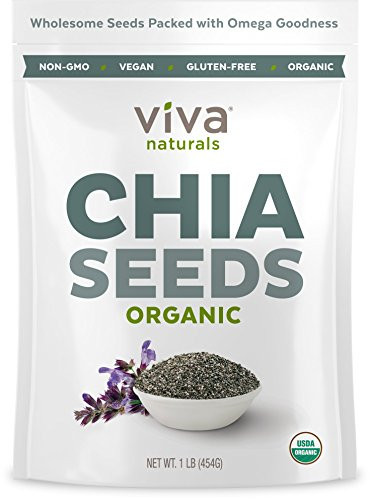Viva Naturals Organic Raw Chia Seeds  1 LB