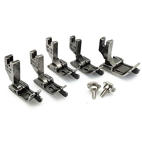YEQIN 5Size Set Industrial Sewing Machine Hinged Presser Foot with Right Guide SP 18 1 16 1 8 3 16 1 4 1 2 with 2 Screws for Brother Juki Singer Single Needle Sewing Machine YEQIN 5Size Set Industrial Sewing Machine Hinged Presser Foot with Right Guide SP 18 1 16 1 8 3 16 1 4 1 2 with 2 Screws for Brother Juki Singer Single Needle Sewing Machine
