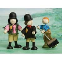 Le Toy Van BK905 New Budkins Bendy Wooden Doll Equestrian Gift Pack Set Pack of 6