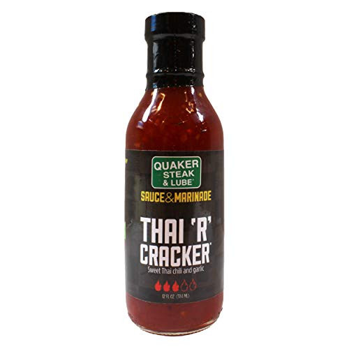 Quaker Steak and Lube Thai R Cracker Wing Sauce   12 Ounce Glass Bottle of Quaker Steak   Lube Thai R Cracker Sauce