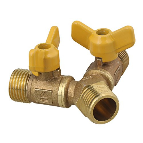 Mxfans Dual Shut off Controls Valve Y Connector 3 Way Metal Splitter Valve