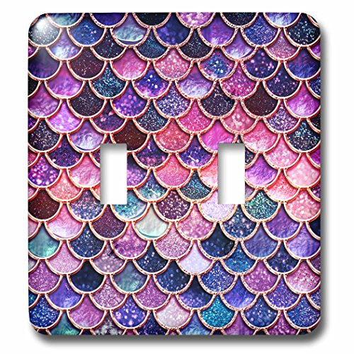3dRose lsp_272859_2 Multicolor Girly Trend Pink Luxury Elegant Mermaid Scales Glitter Toggle Switch