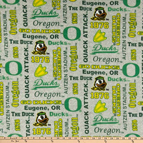 Sykel Enterprises NCAA Oregon Ducks Heather Verbiage Fleece  Multi Yard