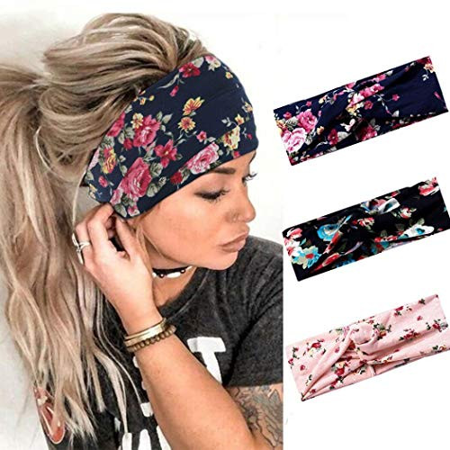 Catery Boho Headbands Criss Cross Headband Headpiece Bohemia Floal Twist Head Wrap Hair Band Vintage Stylish Elastic Turban Fabric Hairbands Fashion Hair Accessories for Women Pack of 3 Noble Catery Boho Headbands Criss Cross Headband Headpiece Bohemia Floal Twist Head Wrap Hair Band Vintage Stylish Elastic Turban Fabric Hairbands Fashion Hair Accessories for Women Pack of 3 Noble