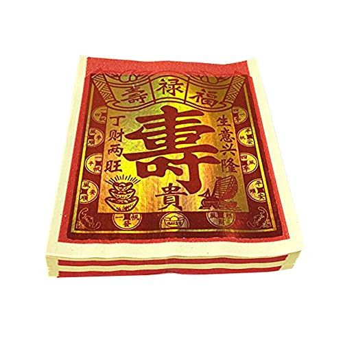 Chinese Joss Paper  Ancestor Money Joss Paper   Gold Foil   Longevity   Pack of 80