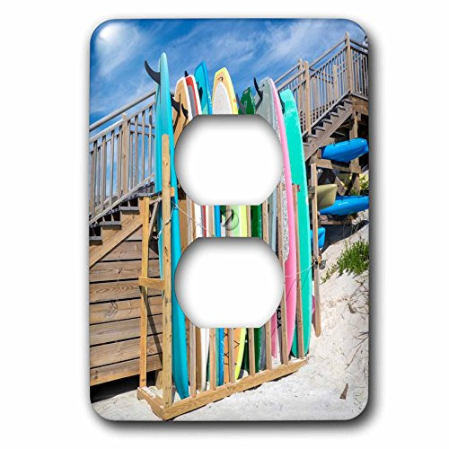 3dRose lsp_278874_6 Surfboards on Alys Beach, Seacrest, Florida, USA Plug Outlet Cover Mixed