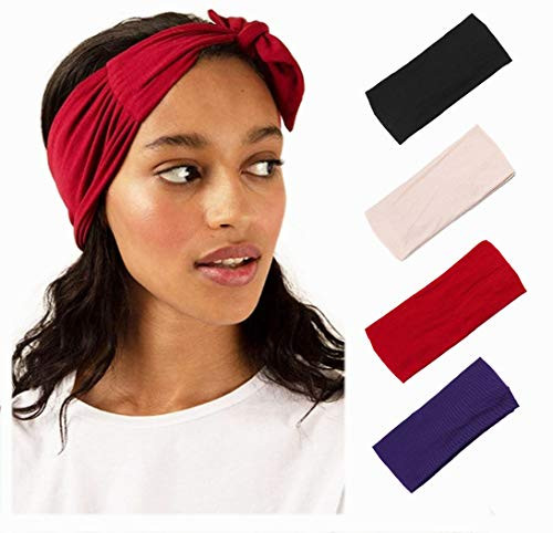 Fstrend 4Pcs Boho Yoga Headbands Workout Running Leopard Turban Head Wrap Sports Stretchy Athletic Sweatbands Hair Bands for Women and Girls Fstrend 4Pcs Boho Yoga Headbands Workout Running Leopard Turban Head Wrap Sports Stretchy Athletic Sweatbands Hair Bands for Women and Girls