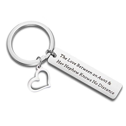 QIIER Aunt Gifts From Nephew Aunt Keychain The Love between a Aunt and Nephew Knows No Distance Keychain Gift for Aunties silver QIIER Aunt Gifts From Nephew Aunt Keychain The Love between a Aunt and Nephew Knows No Distance Keychain Gift for Aunties silver