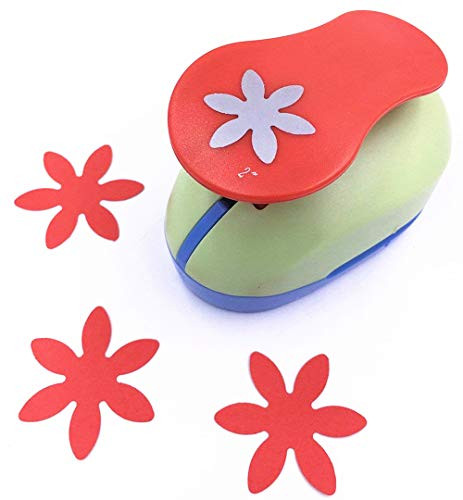 TECH P Creative Life 2  Inch Multi Pattern Hand Press Album Cards Paper Craft Punch Cards Scrapbooking Engraving Kid Cut DIY Handmade Hole Puncher Paper Craft Punch   Flower
