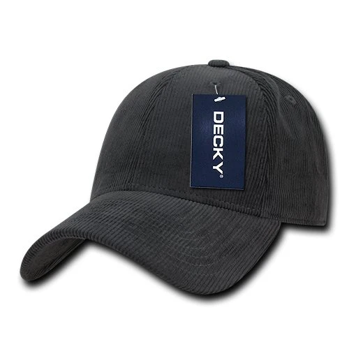 DECKY 231 CHA Low Structured Corduroy Caps  Charcoal