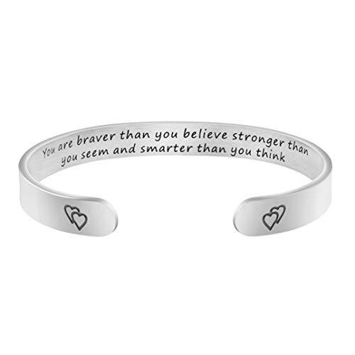 Joycuff Encouragement Gifts for Women You are Braver Than You Believe Stronger Than You Seem and Smarter Than You Think Cuff Bangle Bracelet Joycuff Encouragement Gifts for Women You are Braver Than You Believe Stronger Than You Seem and Smarter Than You Think Cuff Bangle Bracelet