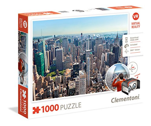 New York, NY 1000 Piece Jigsaw Puzzle with Virtual Reality, Made by Clementoni