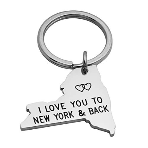 JINGMARUO I Love You to  State Name  and Back Keychain Long Distance Relationships Gifts State Map Keyring Going Away Gift for Boyfriend Girlfriend  I Love You to New York and Back JINGMARUO I Love You to  State Name  and Back Keychain Long Distance Relationships Gifts State Map Keyring Going Away Gift for Boyfriend Girlfriend  I Love You to New York and Back