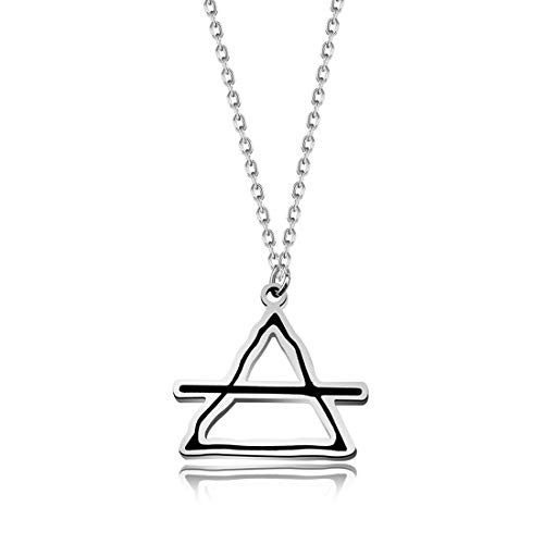 CENWA Alchemical Necklace Alchemy Jewelry Element Symbols Planetary Alchemical Symbols Transmutation Signs Occult Alchemy Fire Earth Water Air Symbol  Air Symbol