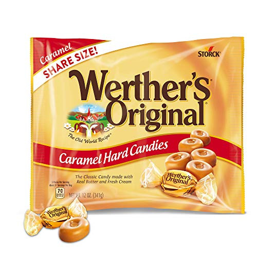 WERTHER S ORIGINAL Caramel Hard Candies  9 Ounce Bag  Hard Candy  Individually Wrapped Candy Caramels  Caramel Candy Sweets  Bag of Candy