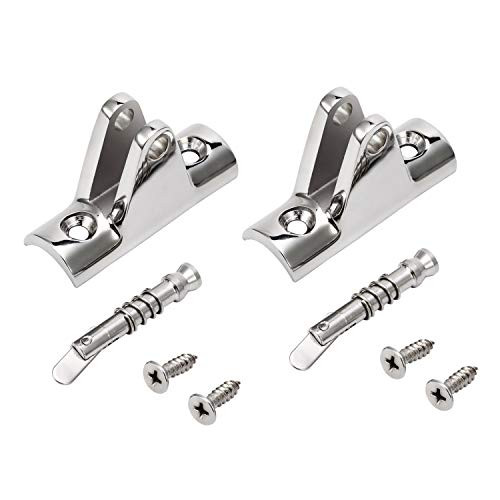Kohree Bimini Top Deck Hinge 90°with Quick Release Pin Boat Top Fittings Concave Base Hardware 316 Stainless Steel 2pcs
