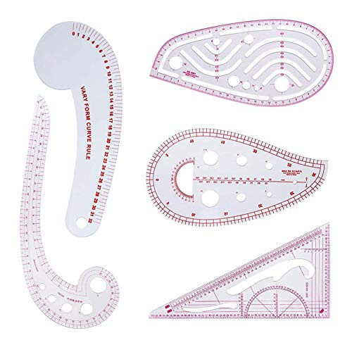 DIY Sewing Ruler Tailor Set French Curve Accessories  5pcs Stlye Plastic Curve Stick Pattern Design