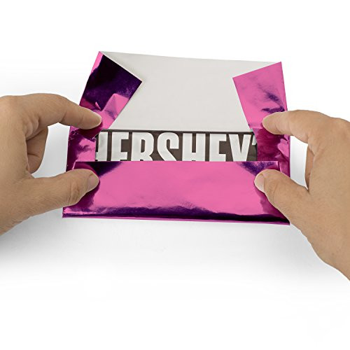Foil Wrapper  Fuschia    Pack of 100 Candy Bar Wrappers with Thick Paper Backing   Folds and Wraps Well   Best for Wrapping 1 55Oz Hershey Candies Chocolate Bars Gifts   Size 6  X 7 5