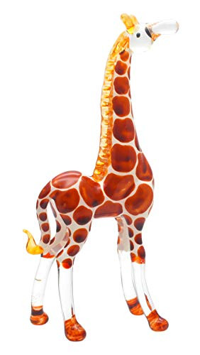 Zoo Craft Hand Blown Glass Figurine Brown Giraffe Handmade Miniature Animal Art