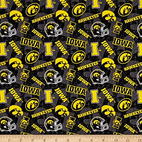 Sykel Enterprises NCAA Iowa 1178 Tone on Tone Black Yellow Fabric by the Yard Sykel Enterprises NCAA Iowa 1178 Tone on Tone Black Yellow Fabric by the Yard