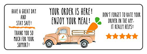 Food Delivery Thank You Stickers 100 Count 4 x 1 33 Labels Instacart