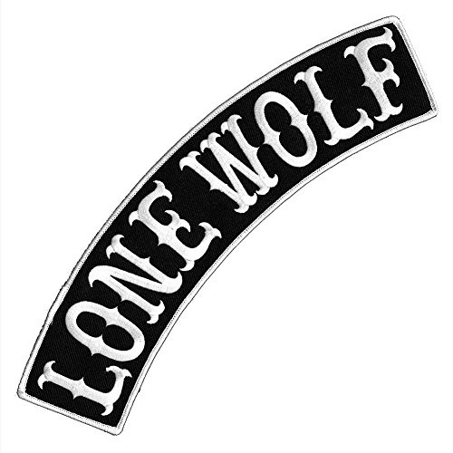 VEGASBEE Lone Wolf Reflective Embroidered Iron ON Patch Biker Jacket Decorative TOP Rocker 12  USA  Black White