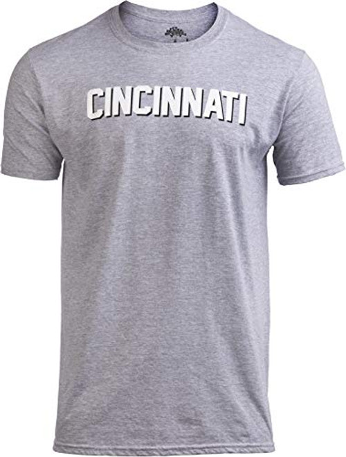 Cincinnati   Classic Retro Grey Ohio City Pride Newport Fan Men Women T Shirt  Grey Men XL