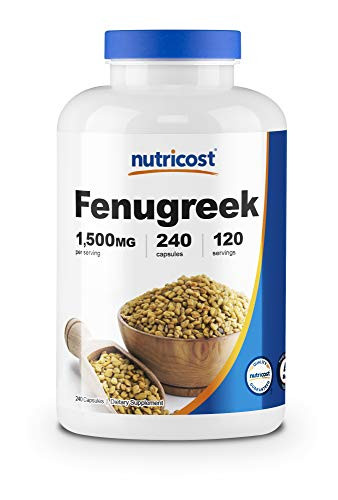 Nutricost Fenugreek Seed 1500mg  240 Capsules   Gluten Free  Non GMO  750mg Per Capsule
