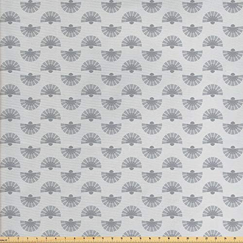 Ambesonne Geometric Fabric by The Yard  Japanese Traditional Fan Pattern in Pale Colored Image Ornamental Abstract Art  Decorative Fabric for Upholstery and Home Accents  1 Yard  Beige Grey Ambesonne Geometric Fabric by The Yard  Japanese Traditional Fan Pattern in Pale Colored Image Ornamental Abstract Art  Decorative Fabric for Upholstery and Home Accents  1 Yard  Beige Grey