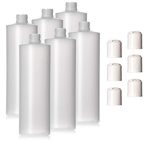 8oz Natural Color HDPE Squeeze Bottles with Disc Cap  6 Pack  8oz