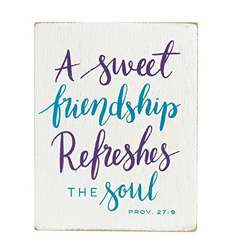 Dicksons A Sweet Friendship Refreshes The Soul Purple 4 x 3 MDF Decorative Wall Sign Plaque