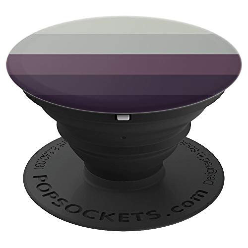 Stylish Vintage Colored Striped Pattern In Gray   Purple PopSockets Grip and Stand for Phones and Tablets