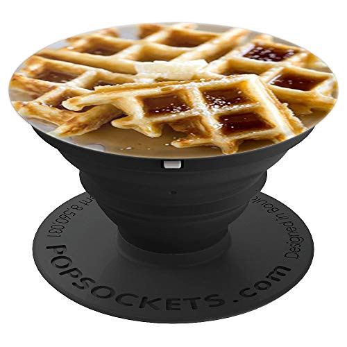 Breakfast Waffle Design Yummy Tasty Butter Syrup PopSockets Grip and Stand for Phones and Tablets
