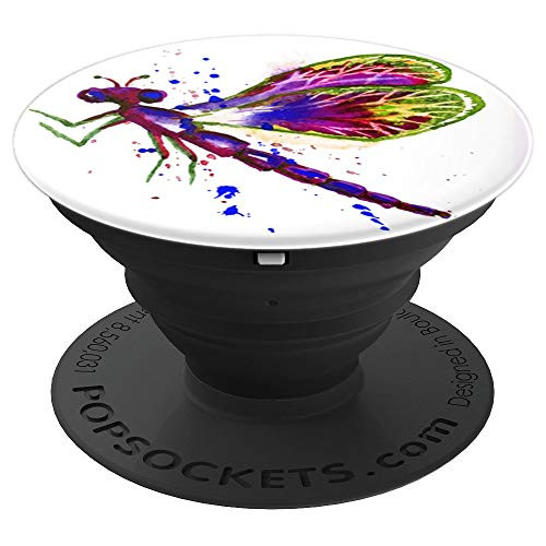 Cool Dragonfly Paint Splatter Design Gift On White PopSockets Grip and Stand for Phones and Tablets