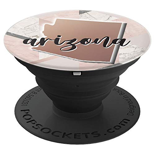 Cute Arizona Home State Rose Gold Marble Pattern Design Gift PopSockets Grip and Stand for Phones and Tablets