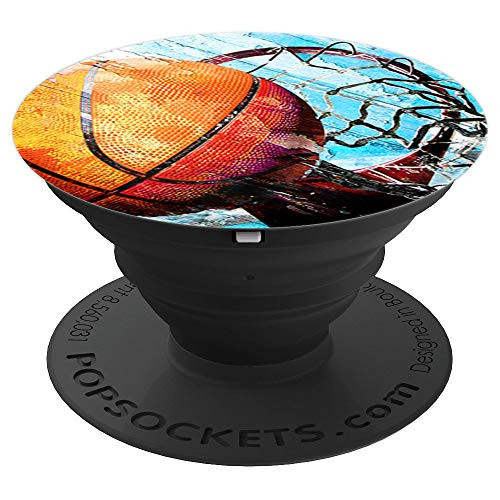 Cool Basketball Hoop Watercolor Design For Teams PopSockets Grip and Stand for Phones and Tablets