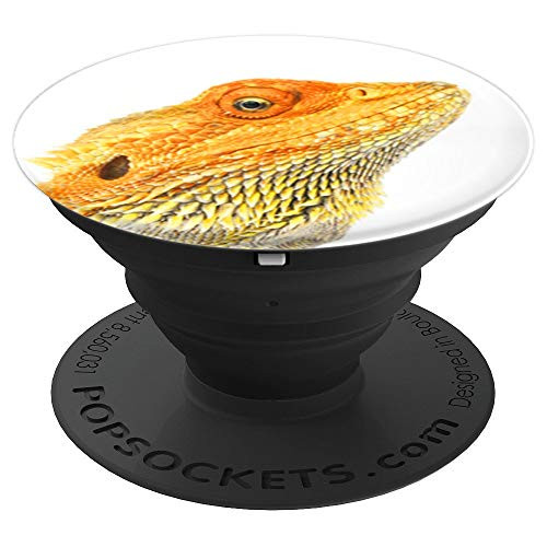 Cool Bearded Dragon Design Funny Lizard Reptile Gift White PopSockets Grip and Stand for Phones and Tablets