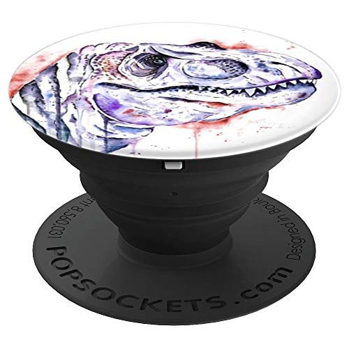 Cool Dinosaur Tyrannosaurus Paint Splatter Design on White PopSockets Grip and Stand for Phones and Tablets