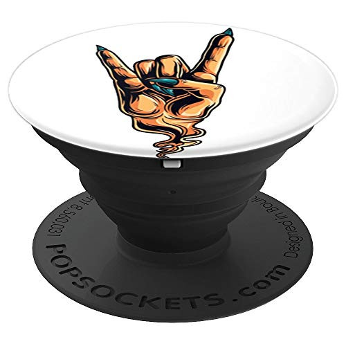 Cool Rock n Roll Hand Sign Creepy Design Music Heavy Metal PopSockets Grip and Stand for Phones and Tablets