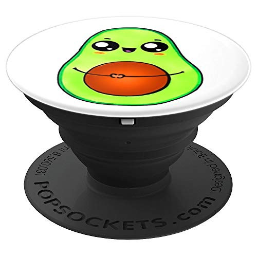 Cute Avocado Face Design Artwork With Hearts on White PopSockets Grip and Stand for Phones and Tablets Cute Avocado Face Design Artwork With Hearts on White PopSockets Grip and Stand for Phones and Tablets