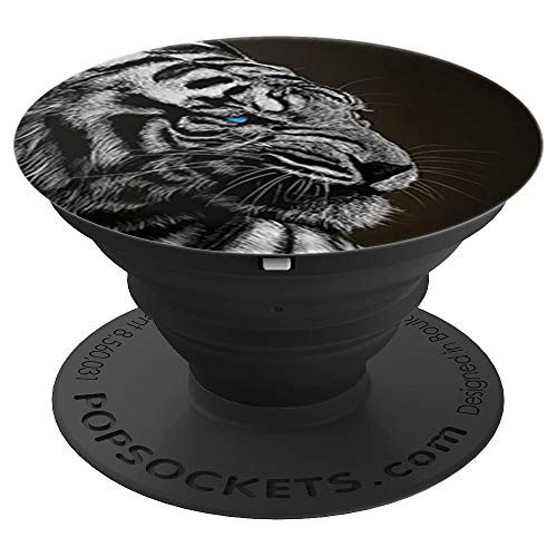 Cool Tiger Face Design Perfect Big Cat Lover Gift on Black PopSockets Grip and Stand for Phones and Tablets Cool Tiger Face Design Perfect Big Cat Lover Gift on Black PopSockets Grip and Stand for Phones and Tablets