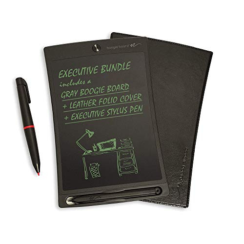 Boogie Board Jot 8.5 LCD Writing Tablet + Stylus Smart Paper for Drawing Note Taking eWriter - Gray with Bonus Folio Cover