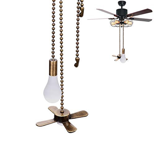 Ceiling Fan Pull Chain  2pcs 3mm Diameter Beaded Ball Fan Pull Chain  13 6 Inches Fan Pulls Set with Connector Compatible with Hunter Ceiling Fans  Bronze