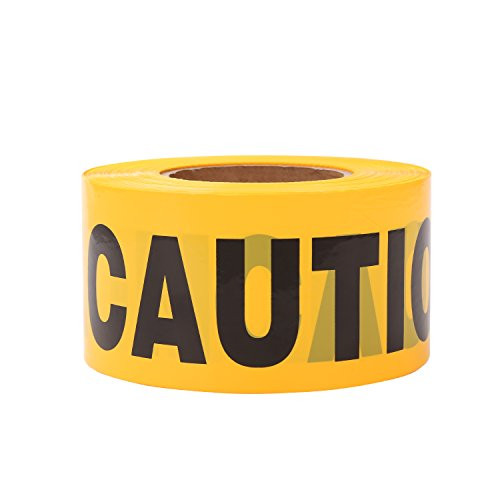 TopSoon Yellow CAUTION Tape Roll 3 Inch by 1000 Feet Non Adhesive Construction Caution Tape Safety Barrier Tape Ribbon Tape Warning Tape for Danger Hazardous Areas