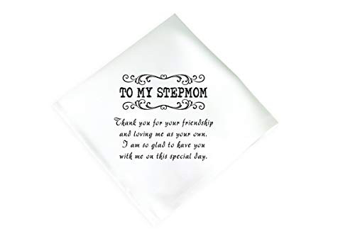 Stepmom Wedding Keepsake Handkerchief For Women   Bonus Mom Wedding Gift   Step Mother Of The Bride Groom Handkerchief For Stepmother Or Step Mom   Engagement Wedding Women Gift   12 X 12 Inch